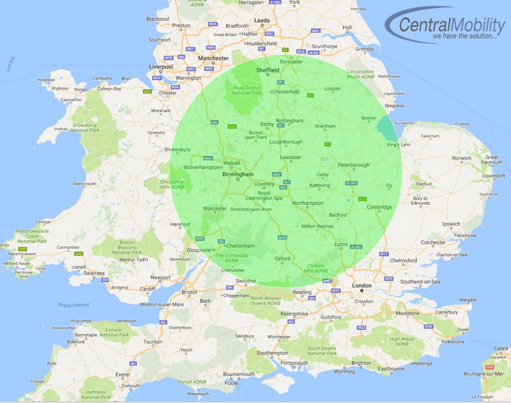 Central Mobility rental scheme coverage map