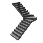Single bend fan curved staircase configuration